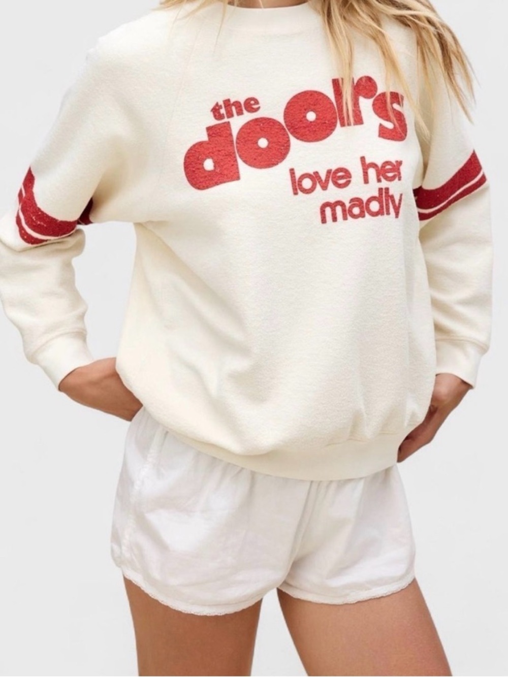 DAYDREAMER The Doors Love Her Madly Reverse Crew in Stone Vintage Size XS NWT - Picture 6 of 7